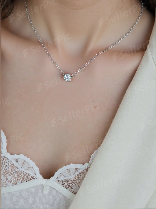 Pink Moissanite Necklace